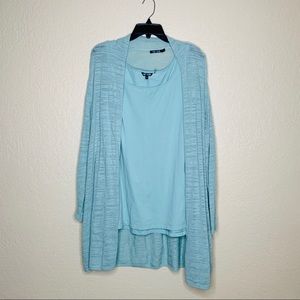 NIC + ZOE 2 Piece Teal Sweater Set | size 1X